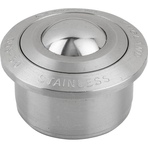 Ball Transfer Unit Housing Stainless Steel, Solid Version, Comp:Stainless Steel